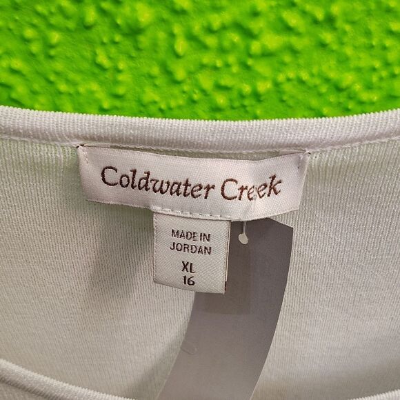 Coldwater Creek White Long Sleeve Top with Classic Elegance - Picture 2 of 3